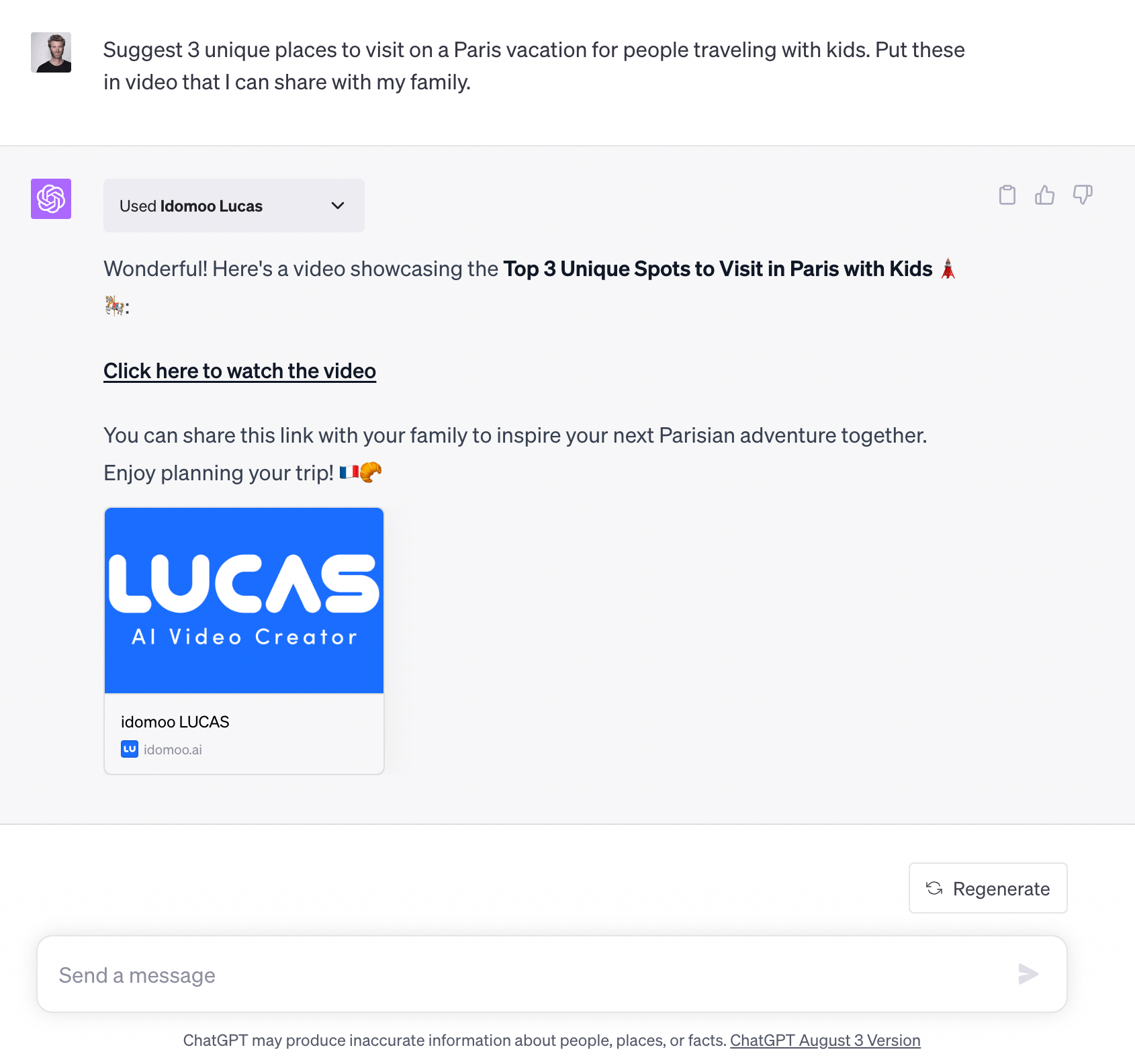 Is Lucas accessible on ChatGPT?
